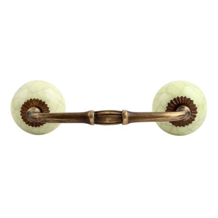 Pistachio Green Cackle Ceramic Bridge Handle